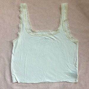 White lace crop top
